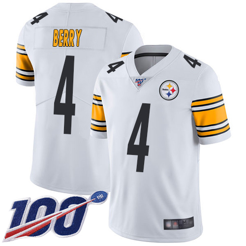 Youth Pittsburgh Steelers Football #4 Limited White Jordan Berry Road 100th Season Vapor Untouchable Nike NFL Jersey